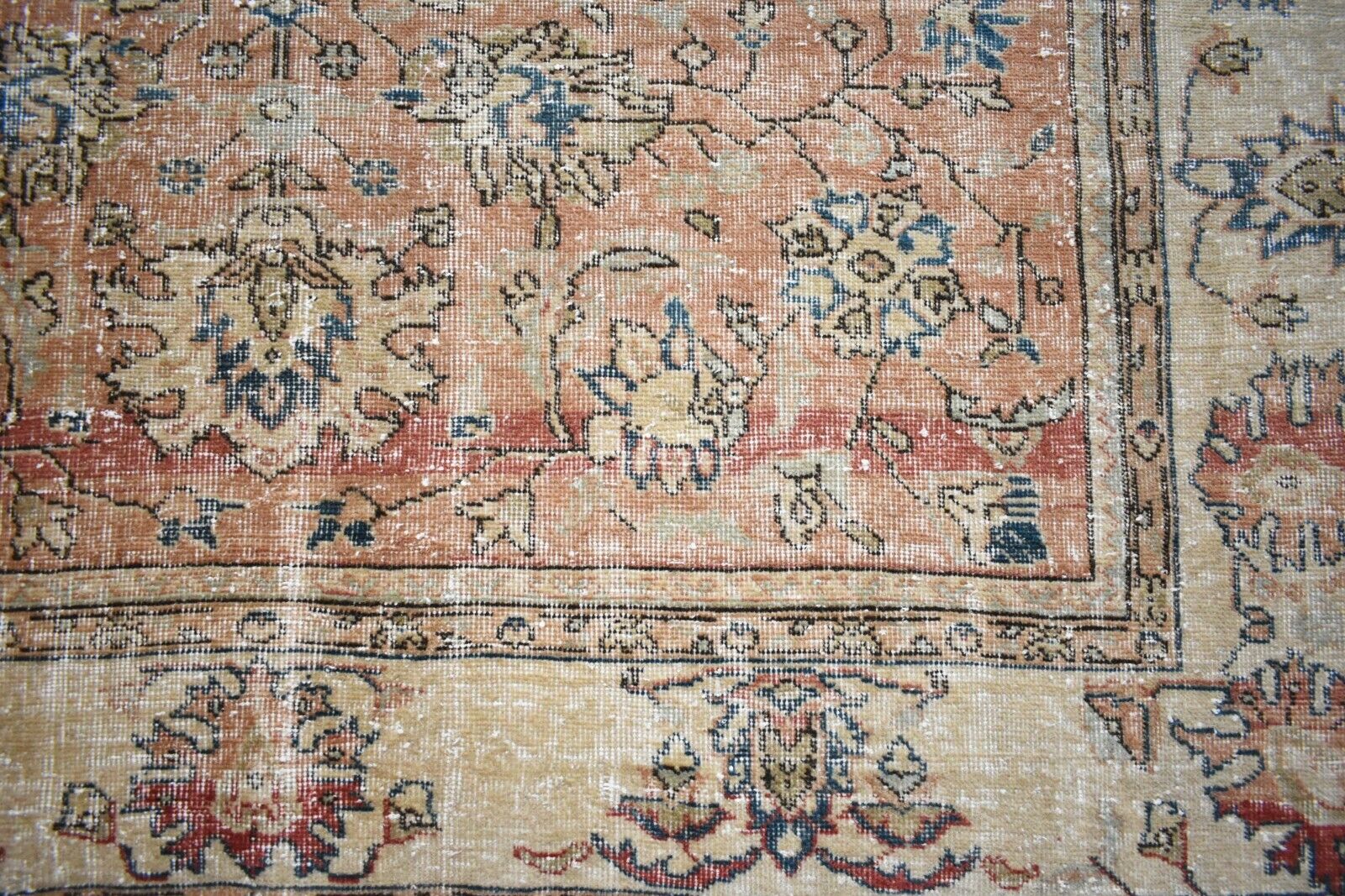 Turkish Rug 8.2x6.5 ft Vintage Rug Faded Oushak Rug Large Living Room Carpet B06