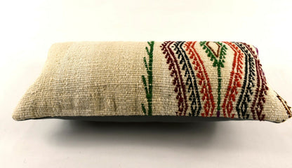 8x16 Kilim Pillow Cover Vintage Tribal Oushak Kilim Ethnic Lumbar Cover A2966