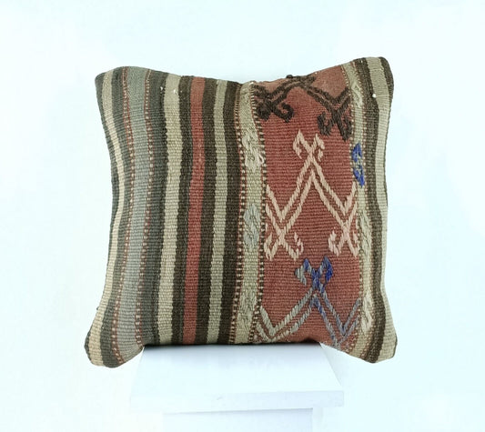 16x16 Ethnic Vintage Turkish Rug Pillow Cover Home Decorative Boho Cushion 2331