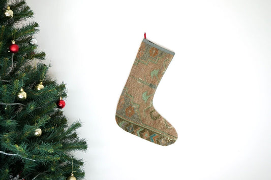 Kilim Christmas Stocking Vintage Rug Stocking Ethnic Decorative Xmas Socks S491