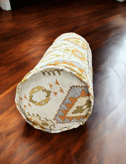 Bolster Pillow Cover Woven Soft Fabric Pattern Ethnic Tribal Oriental Bolster