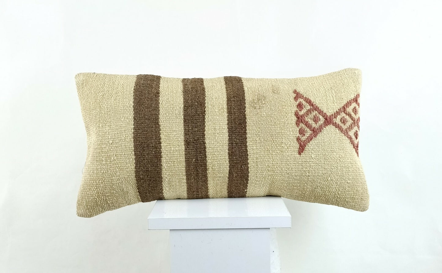 Kilim Lumbar Pillow Cover 10x20 Decorative Sofa Couch Handmade Cushion A1346