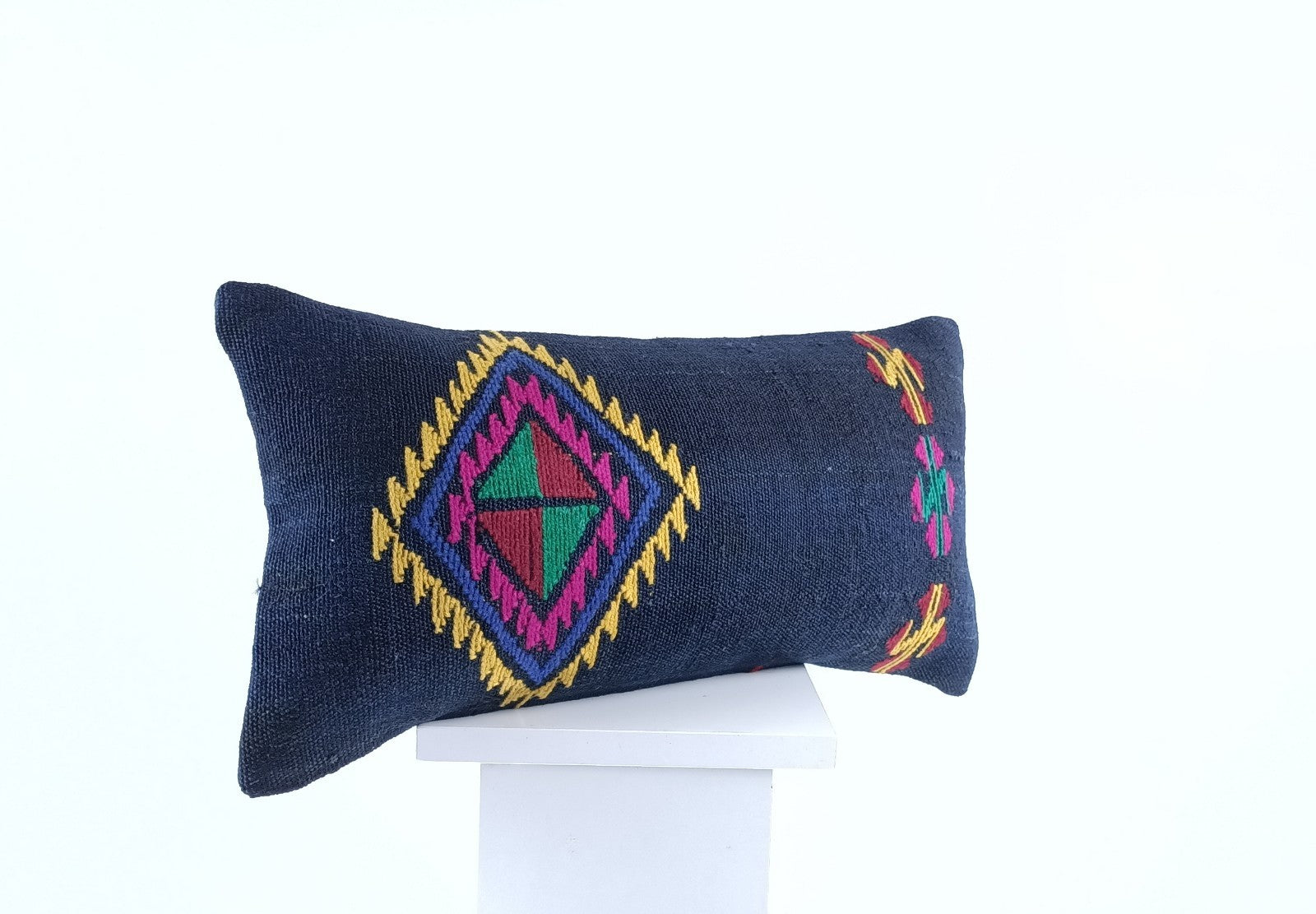 10x20 Kilim Lumbar Pillow Cover Vintage Ethnic Oushak Kilim Pillow Cover 1719