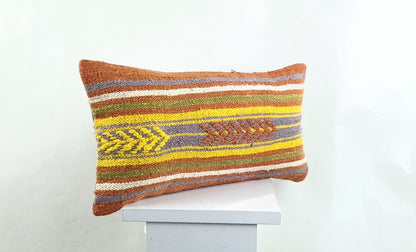 Turkish Cushion Cover 8"x16" Handmade Vintage Boho Ethnic Throw Pillow Case 2610