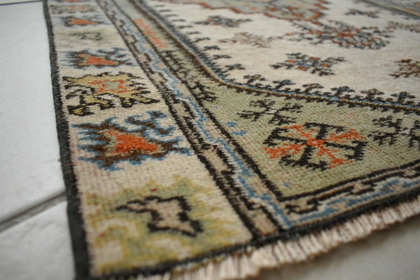 Oushak Runner 3.1x2.2 ft Handwoven Turkish Runner Vintage Runner Floor Rug R27