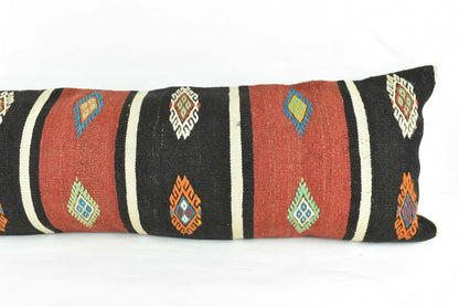 Extra Large Kilim Pillow Cover 16x48 Handmade Ethnic Boho Oriental Lumbar 3242