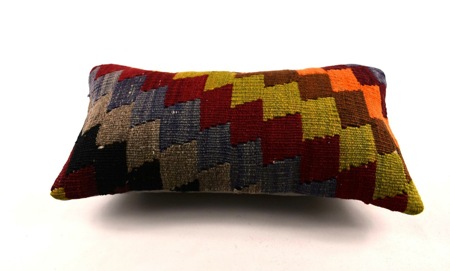 8x16 Kilim Pillow Cover Vintage Tribal Oushak Kilim Ethnic Lumbar Cover A2976