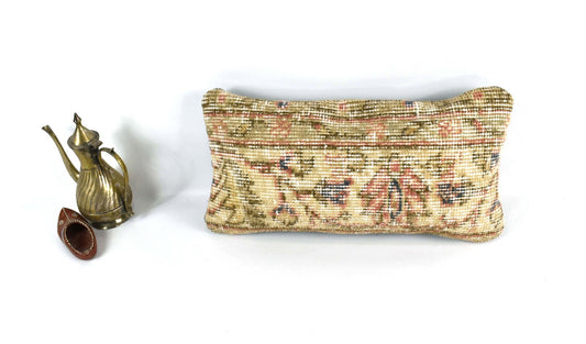 Turkish Cushion Cover 8"x16" Handmade Vintage Boho Ethnic Throw Pillow Case 3701