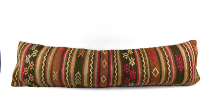 Kilim Pillow Cover 12x48 Vintage Handwoven Long Lumbar Pillow Cover  A3286