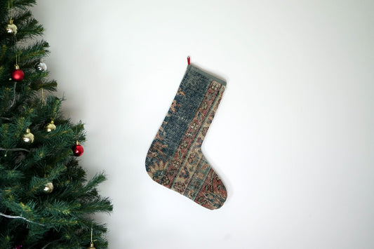 Kilim Christmas Stocking Vintage Rug Stocking Ethnic Decorative Xmas Socks S420