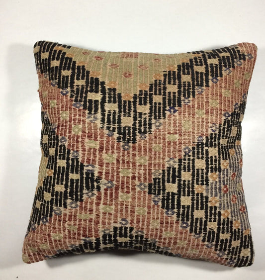 Kilim Pillow Cover 18x18 Rug Pillow Decorative Cushion Vintage Pillow  683