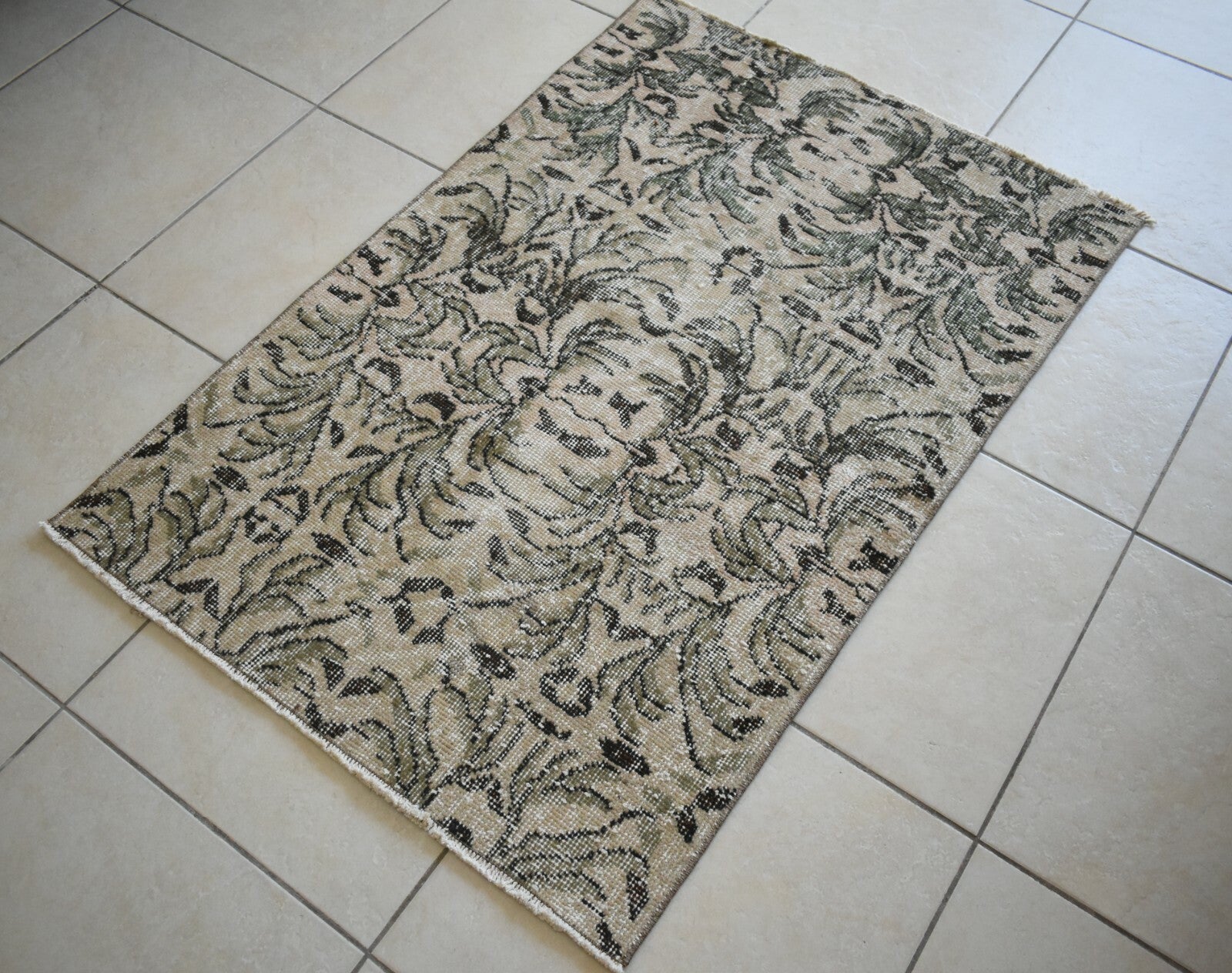 Small Turkish Runner 4x2.6 ft Vintage Runner Hallway Runner Handwoven Runner R12