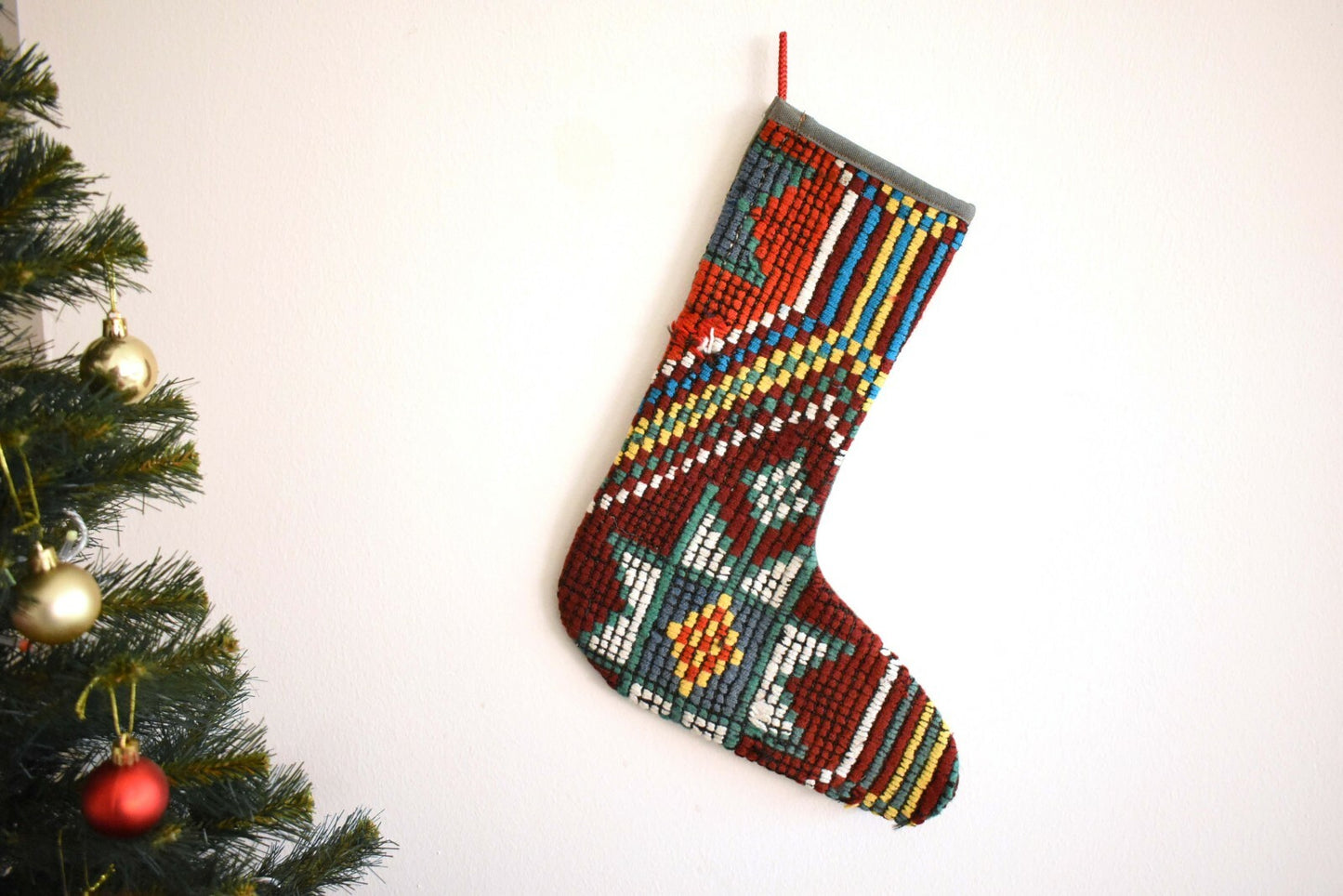 Kilim Christmas Stocking Vintage Stocking Gift Stocking  Xmas Socks S270