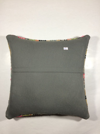 18"x18" Kilim Pillow Cover  Handmade Turkish Vintage Cushion Tribal Lumbar 681
