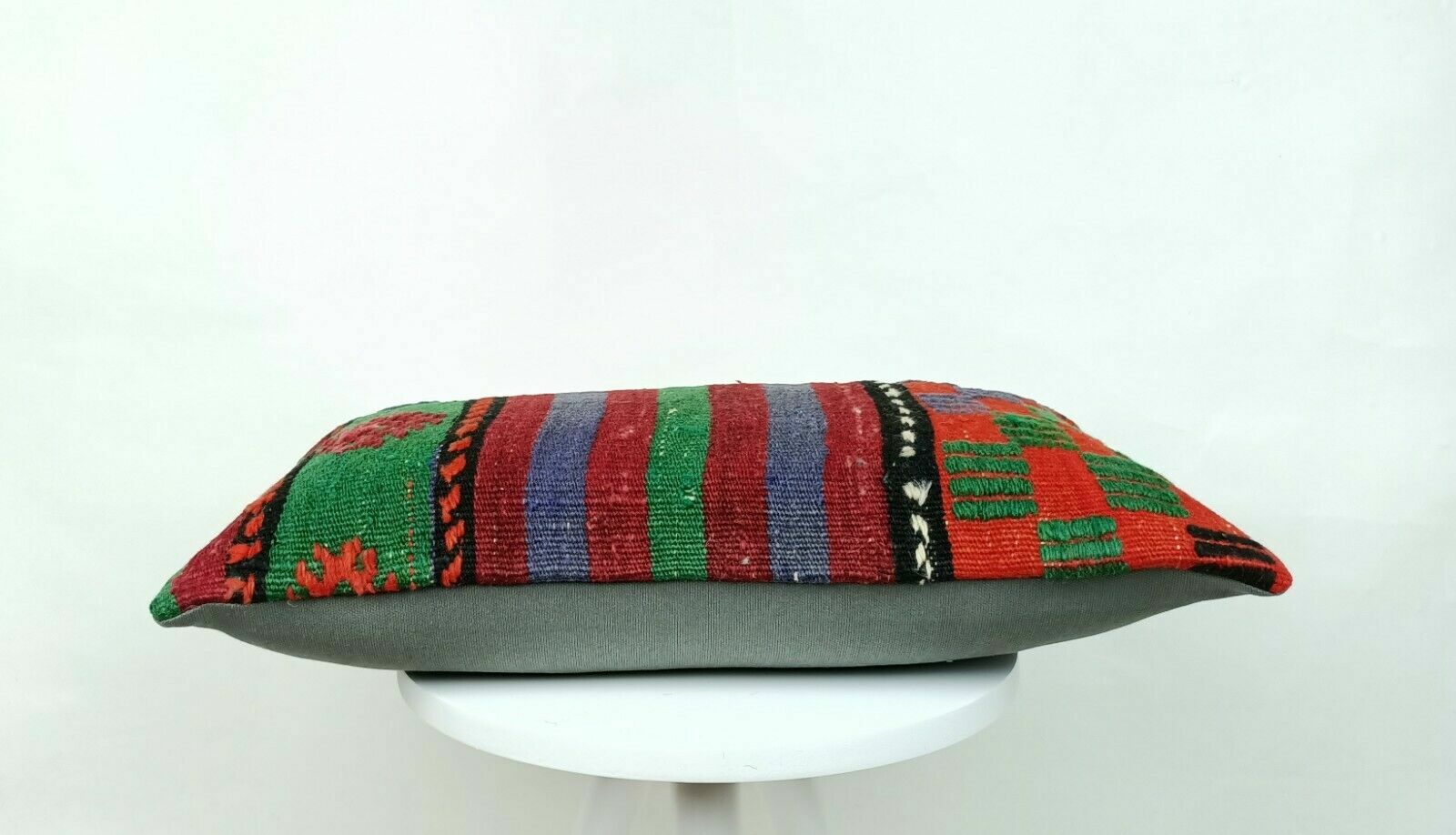 12x20 Kilim Lumbar Pillow Cover Handmade Traditional Oriental Wool Cushion E539