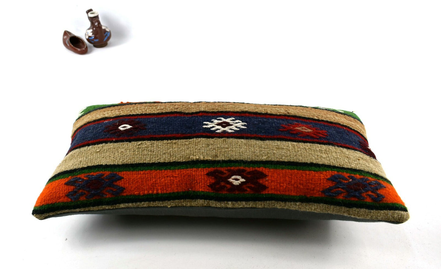 10x20 Kilim Lumbar Pillow Cover Vintage Ethnic Oushak Kilim Pillow Cover A3005