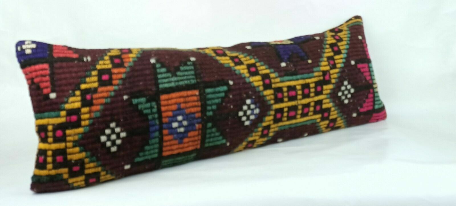 12x36 Kilim Pillow Cover Handmade Turkish Rug Vintage Ethnic Lumbar Cushion E681