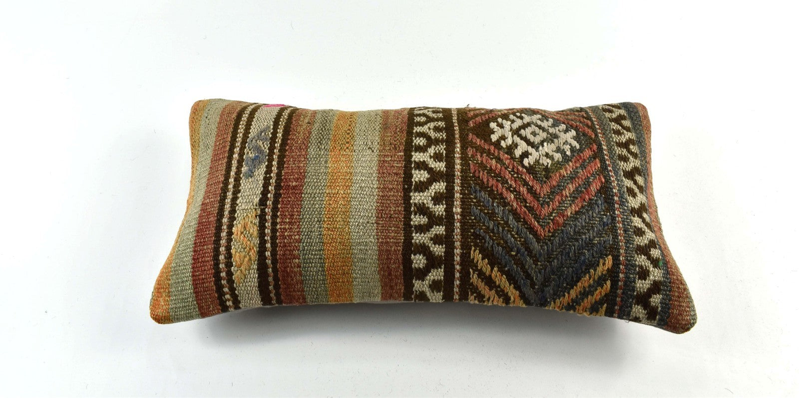 10x20 Kilim Lumbar Pillow Cover Vintage Ethnic Oushak Kilim Pillow Cover 3358