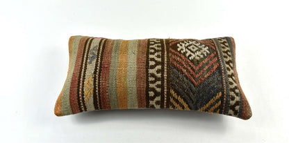 10x20 Kilim Lumbar Pillow Cover Vintage Ethnic Oushak Kilim Pillow Cover 3358