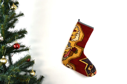 Kilim Christmas Stocking Vintage Rug Stocking Ethnic Decorative Xmas Socks S768