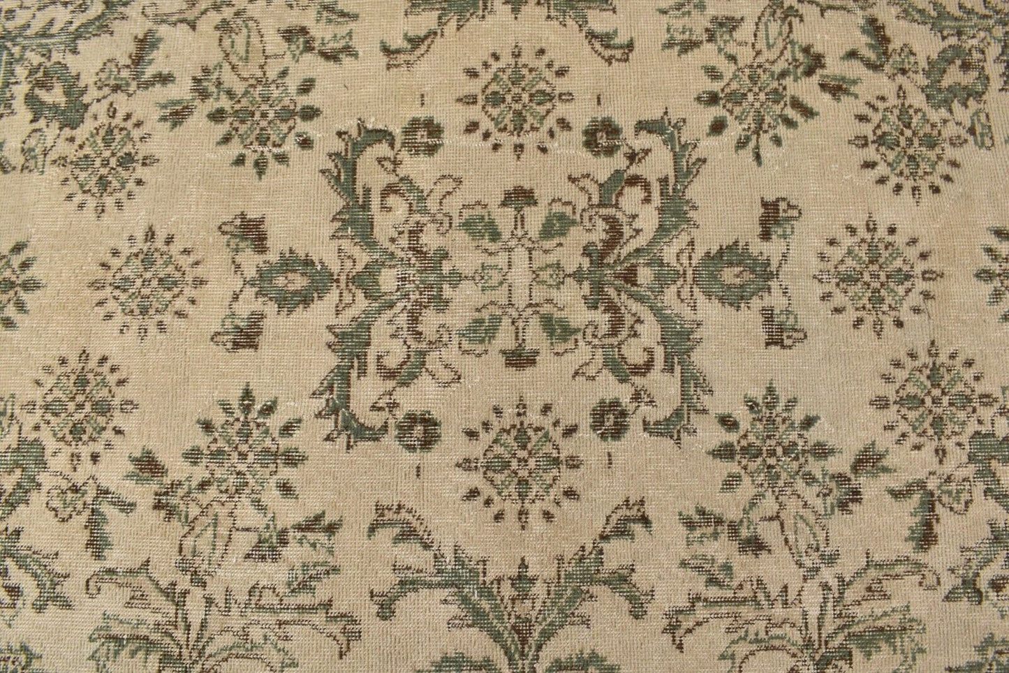 Handmade Vintage Oushak Runner 3.6 x 6.4 ft  Accent Beige Green Area Rug C22