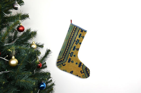 Kilim Christmas Stocking Vintage Rug Stocking Ethnic Decorative Xmas Socks S954