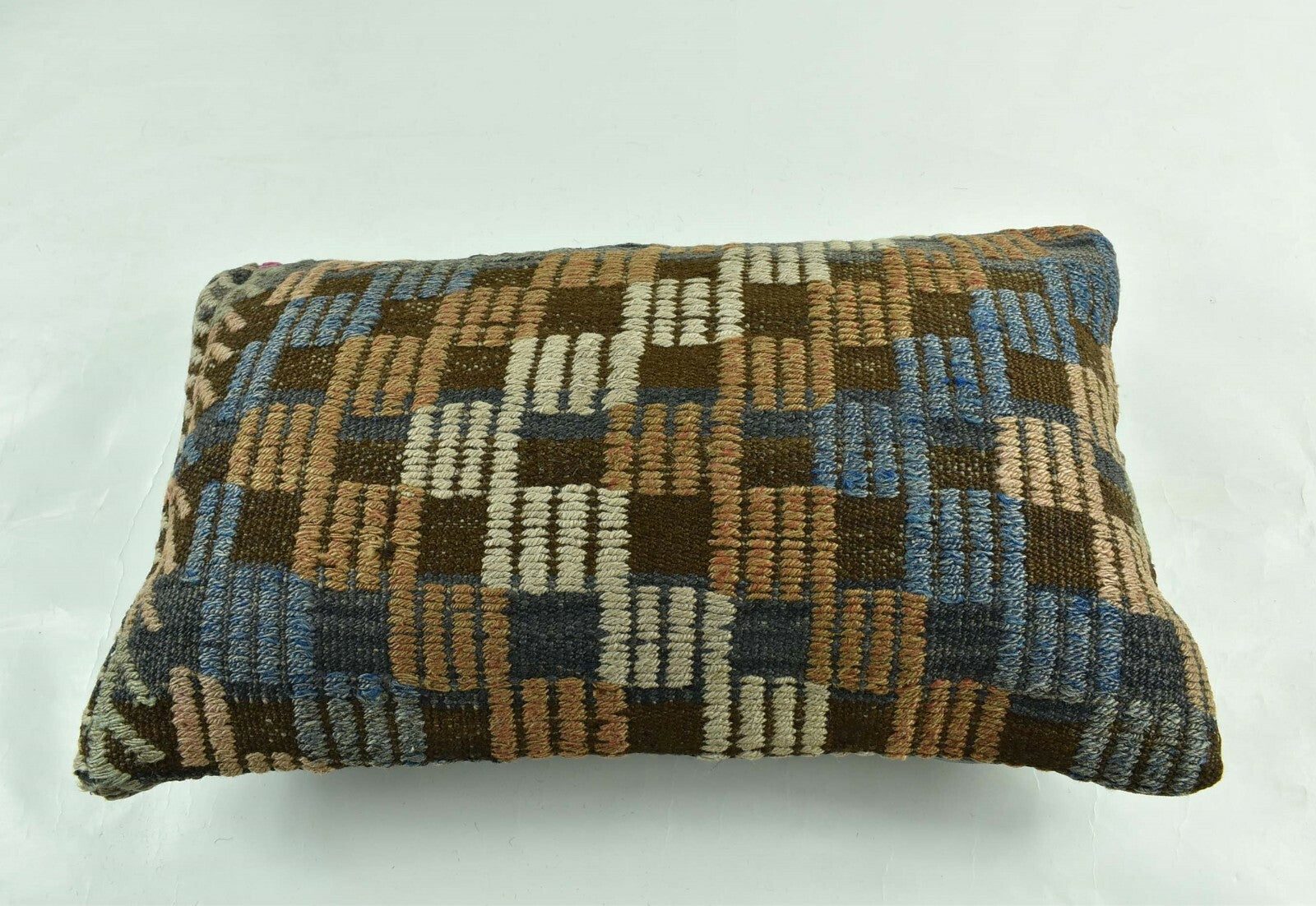 Kilim Pillow Cover 12x20 Turkish Handmade Vintage Couch Lumbar Cushion  A1833