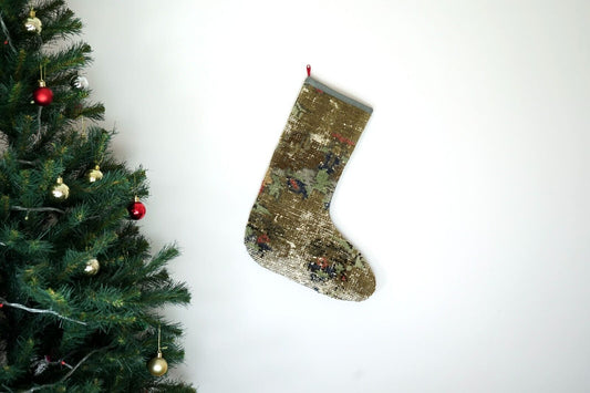 Kilim Christmas Stocking Vintage Rug Stocking Ethnic Decorative Xmas Socks S465