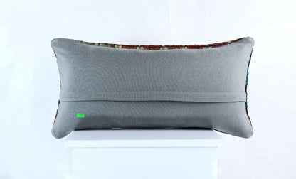 Handmade Turkish Kilim Pillow Cover 12x24 Ethnic Boho Sofa Lumbar Cushion E1003