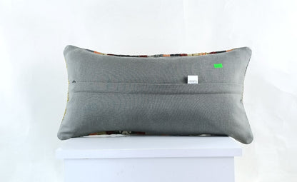 10x20 Kilim Lumbar Pillow Cover Vintage Ethnic Oushak Kilim Pillow Cover E1124