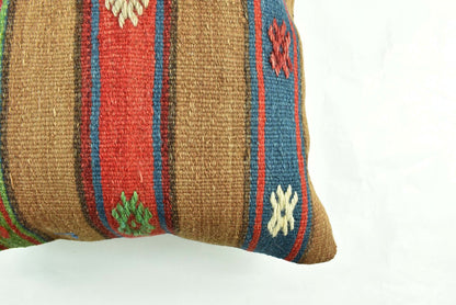 18"x18" Kilim Pillow Cover  Handmade Turkish Vintage Cushion Tribal Lumbar 2991
