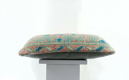 Anatolian Traditional Kilim Lumbar Pillow 8x16 Handmade Tribal Throw Pillow E759