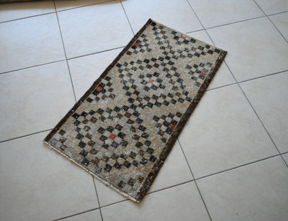  Oushak Runner 3.2x1.7 ft Vintage Turkish Runner Floor Runner Faded Runner Y25