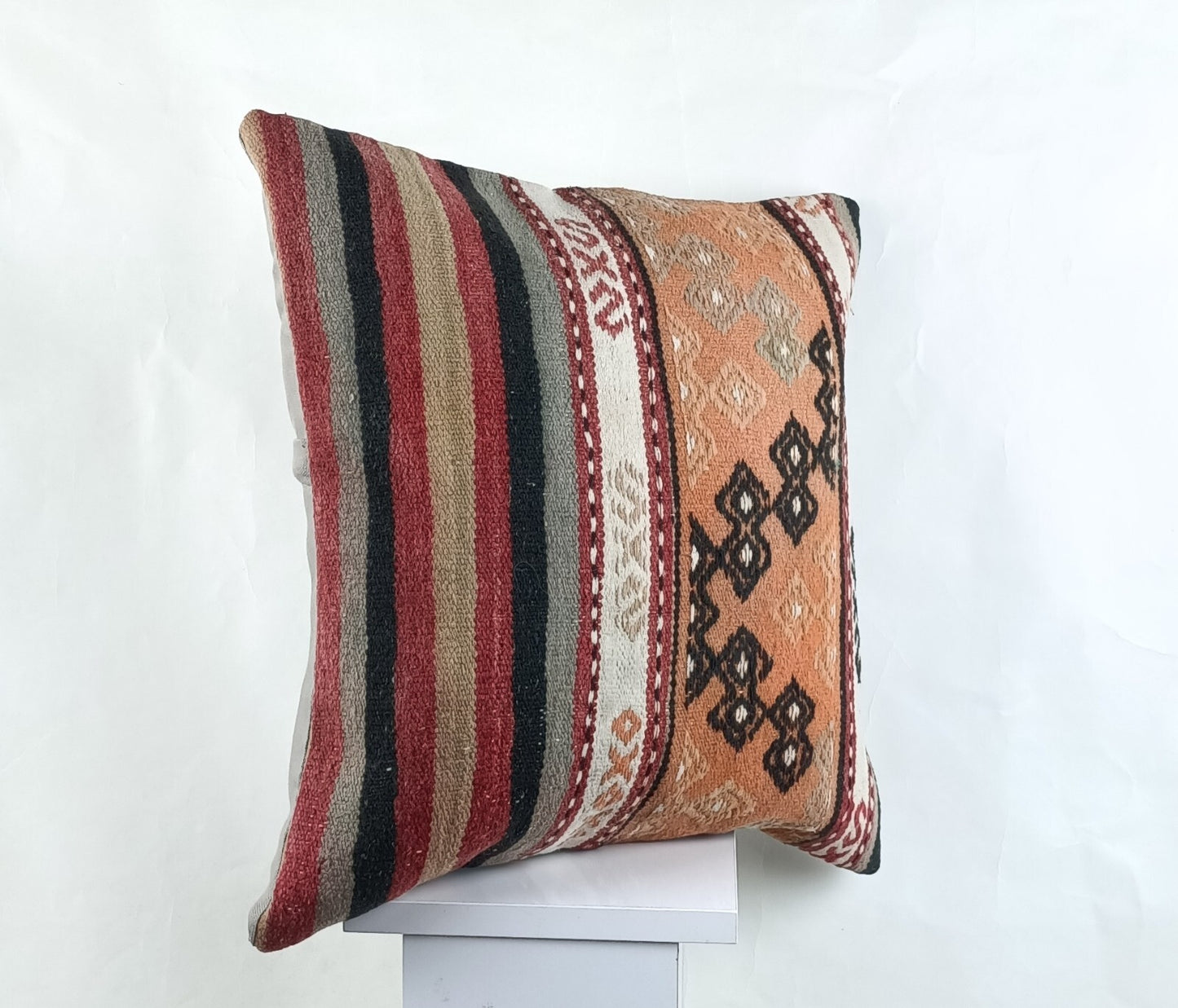 18"x18" Kilim Pillow Cover  Handmade Turkish Vintage Cushion Tribal Lumbar 2648