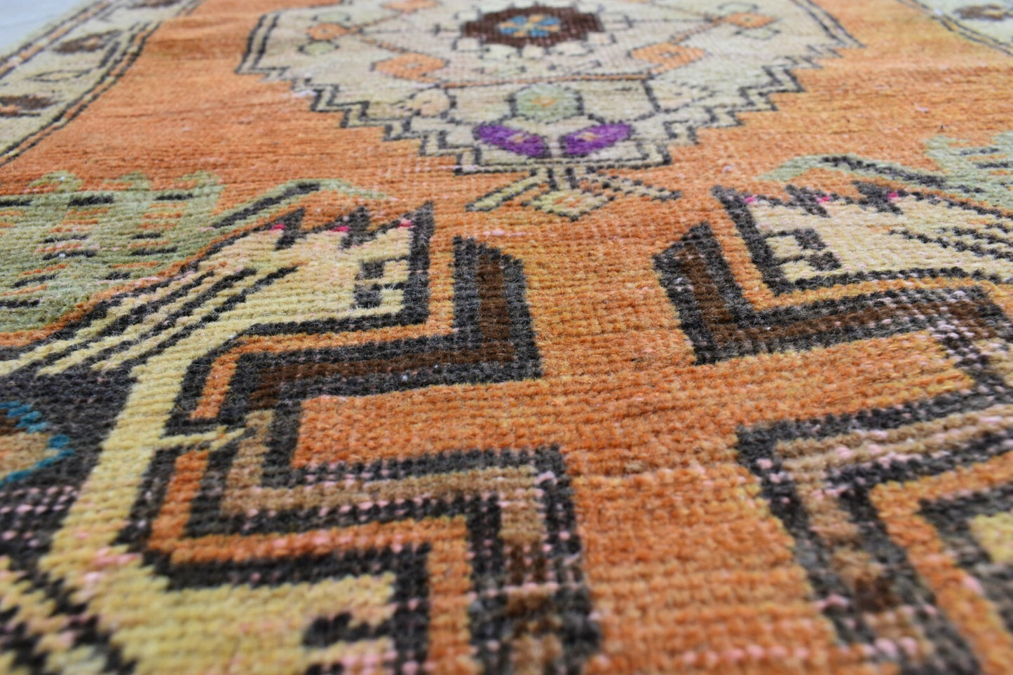 Turkish Runner 3.3x1.6 ft Mini Anatolian Rug Vintage Runner Turkish Runner Y111