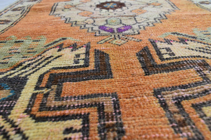 Turkish Runner 3.3x1.6 ft Mini Anatolian Rug Vintage Runner Turkish Runner Y111