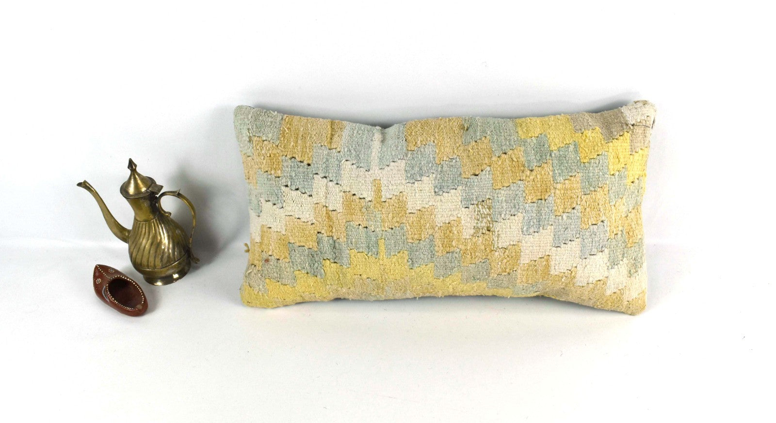 10x20 Kilim Lumbar Pillow Cover Vintage Ethnic Oushak Kilim Pillow Cover 3763