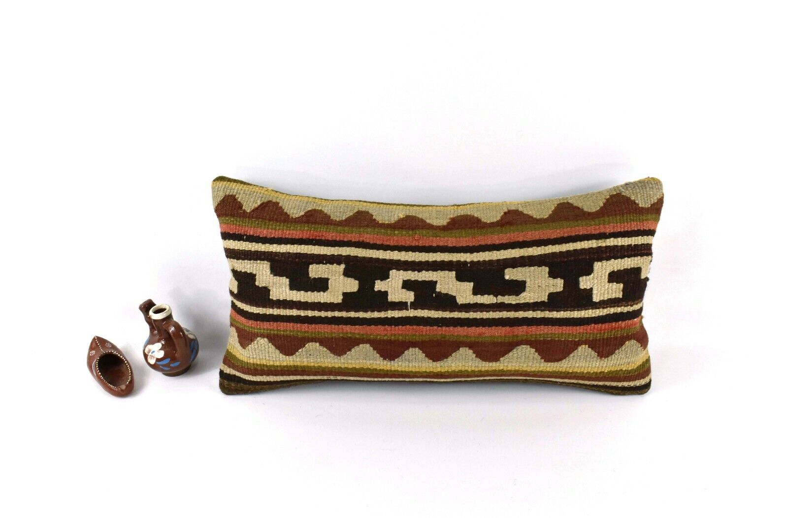 Kilim Lumbar Pillow Cover 10x20 Decorative Handmade Sofa Couch Cushion A2740