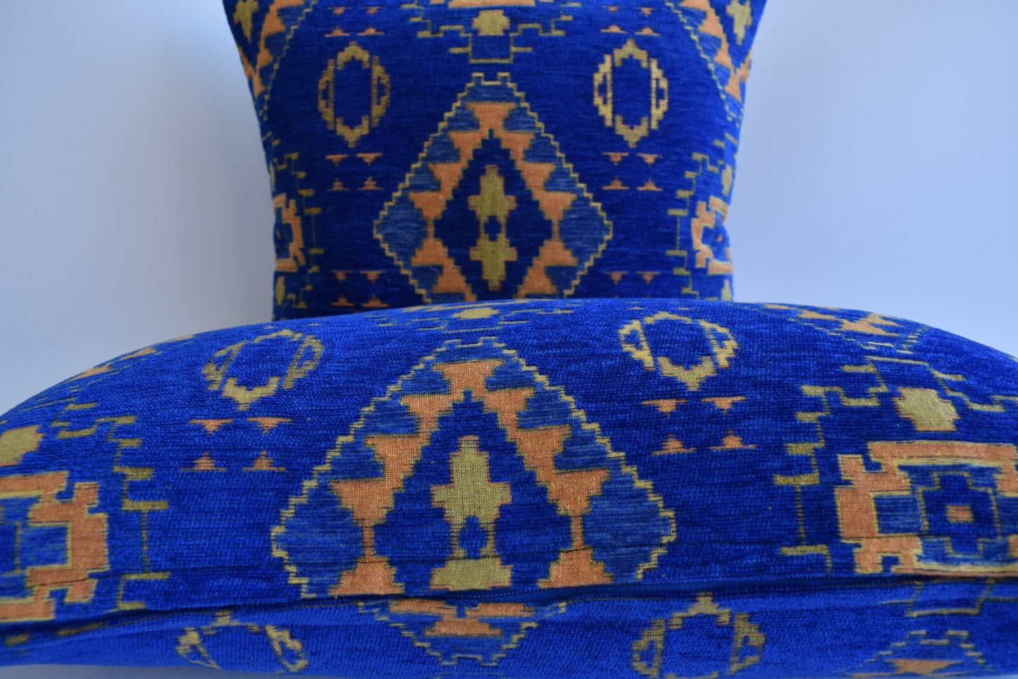 2 pcs/set Kilim Design Fabric Pillow Cover Handmade Ethnic Tribal Boho Lumbar