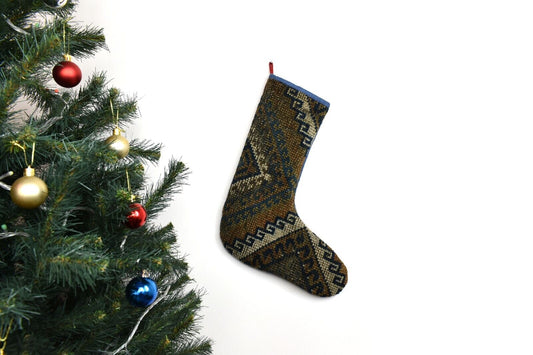 Kilim Christmas Stocking Vintage Rug Stocking Ethnic Decorative Xmas Socks S885