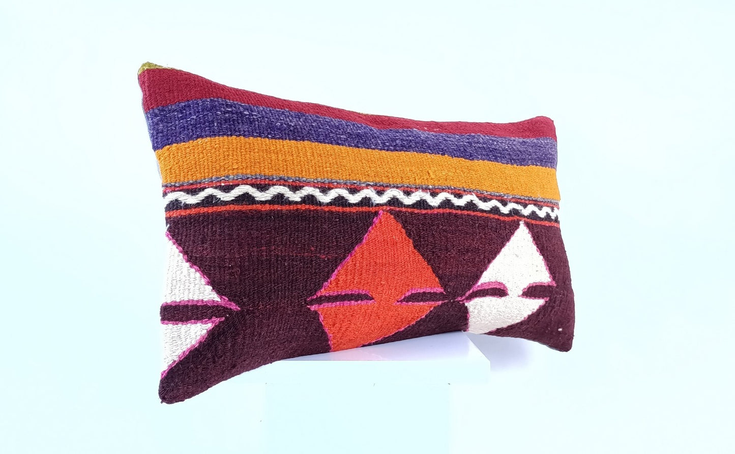 10x20 Kilim Lumbar Pillow Cover Vintage Ethnic Oushak Kilim Pillow Cover 1888