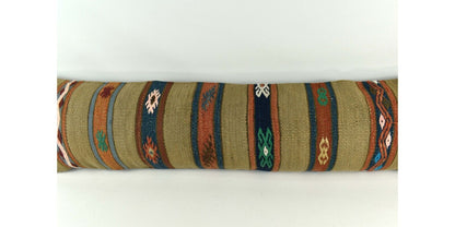 12x48 Vintage Rug Pillow Cover Handwoven Kilim Lumbar Pillow Cover 4051