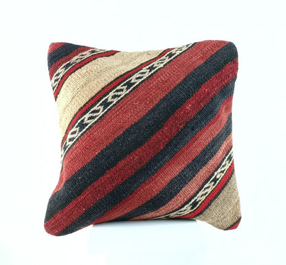 18"x18" Kilim Pillow Cover  Handmade Turkish Vintage Cushion Tribal Lumbar 2359