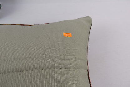 Kilim Pillow Cover 16x24 Tribal Vintage Turkish Carpet Lumbar Pillow Cover 4765