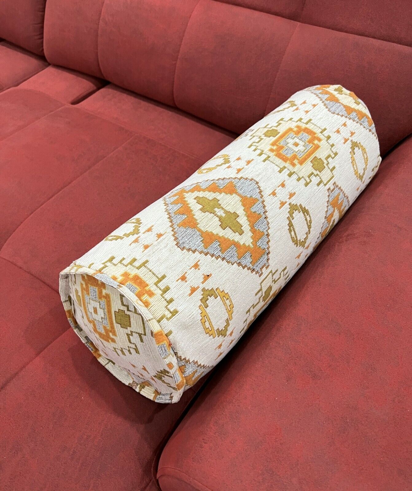 Bolster Pillow Cover Woven Soft Fabric Pattern Ethnic Tribal Oriental Bolster