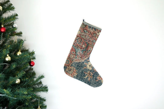 Kilim Christmas Stocking Vintage Rug Stocking Ethnic Decorative Xmas Socks S514