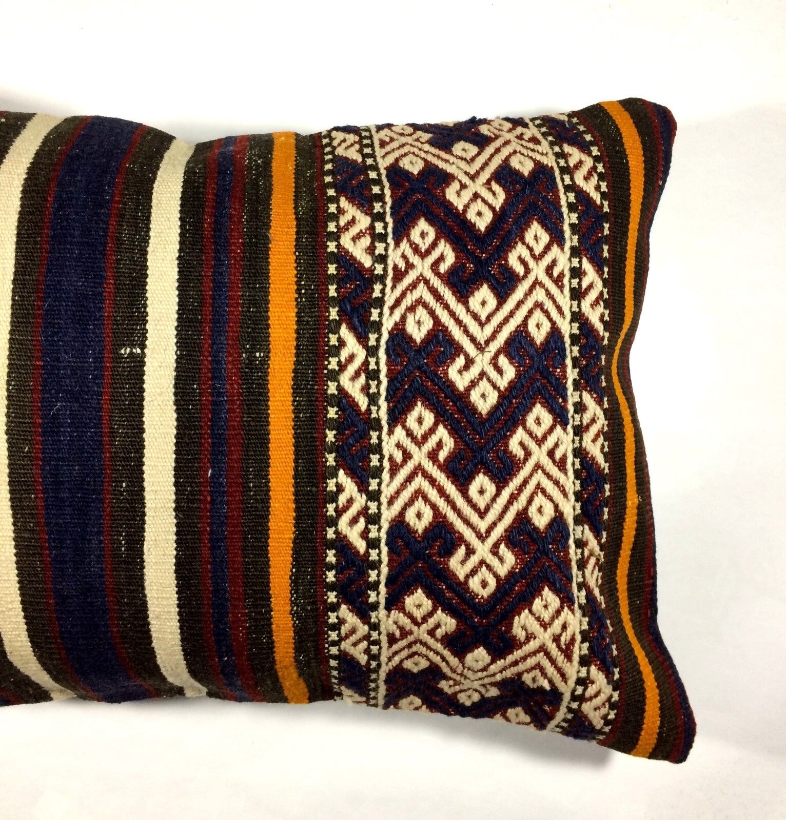 Kilim Pillow Cover 16x24 Tribal Vintage Turkish Carpet Lumbar Pillow Cover 300
