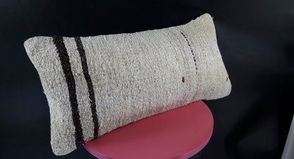 10x20 Kilim Lumbar Pillow Cover Vintage Ethnic Oushak Kilim Pillow Cover E1132