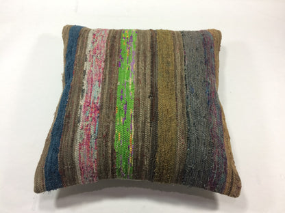 18"x18" Kilim Pillow Cover  Handmade Turkish Vintage Cushion Tribal Lumbar 1265