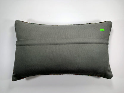 Kilim Pillow Cover 12x20 Turkish Handmade Sofa Couch Floor Lumbar Cushion E30